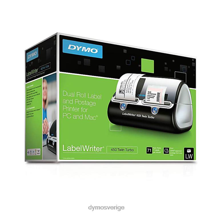 DYMO labelwriter 450 twin turbo etikettskrivare för pc och apple mac B4VJ3 Etikettskrivare