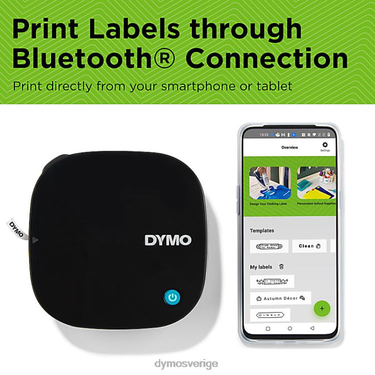DYMO letratag 200b bluetooth etikettmaskin skrivarpaket med 2 band B4VJ9 Etikettskrivare
